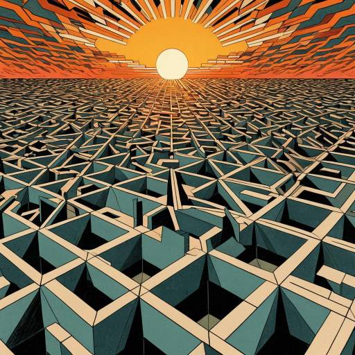 3D Tessellated Maze at Sunset