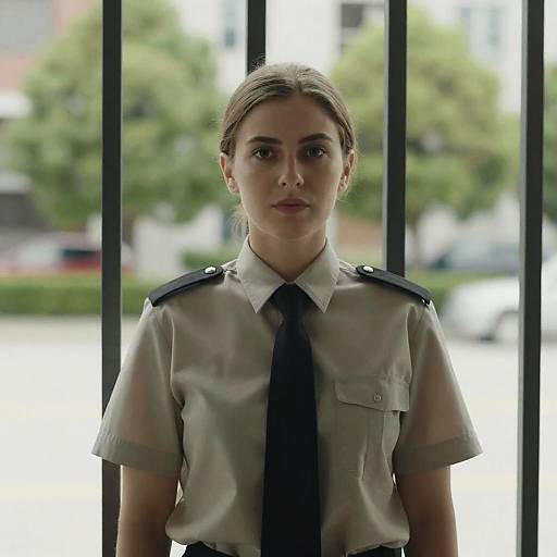 Woman Behind Bars in Urban Setting