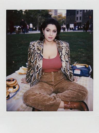 Stylish Woman Picnic in City Park