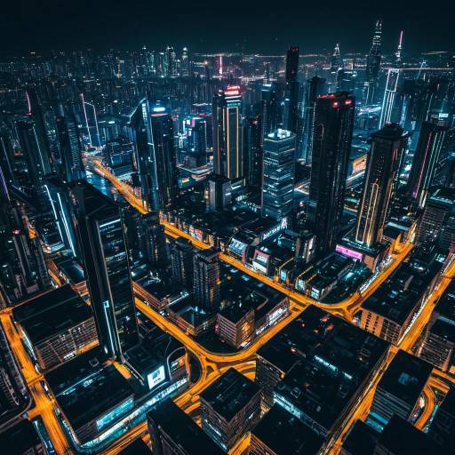 Futuristic Cyberpunk Cityscape at Night