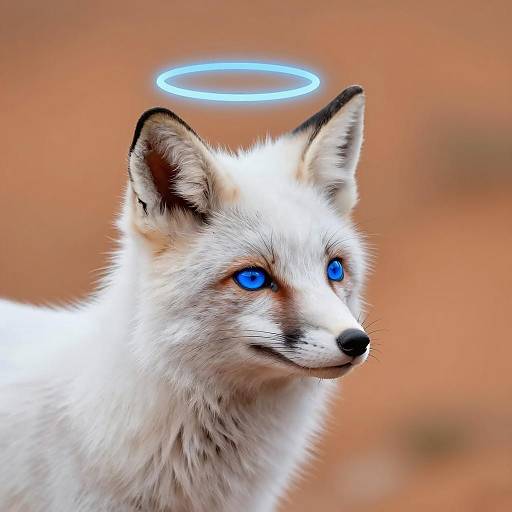 Glowing White Fox in Warm Sunset