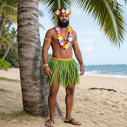 Tropical Luau Party Male Portrait