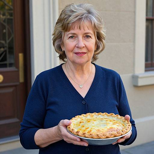 Portrait of Mature Woman with Pie