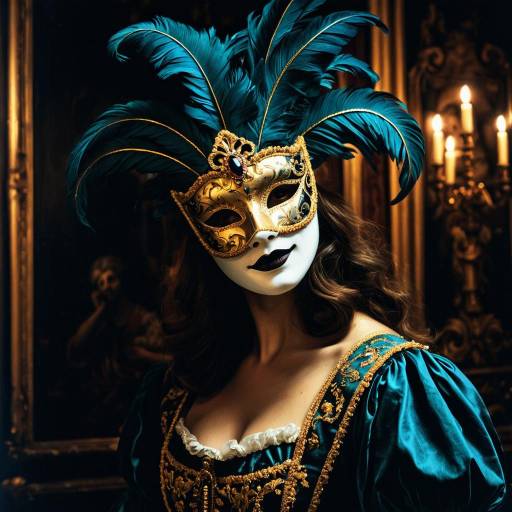 Venetian Masquerade Dancer in Baroque Style