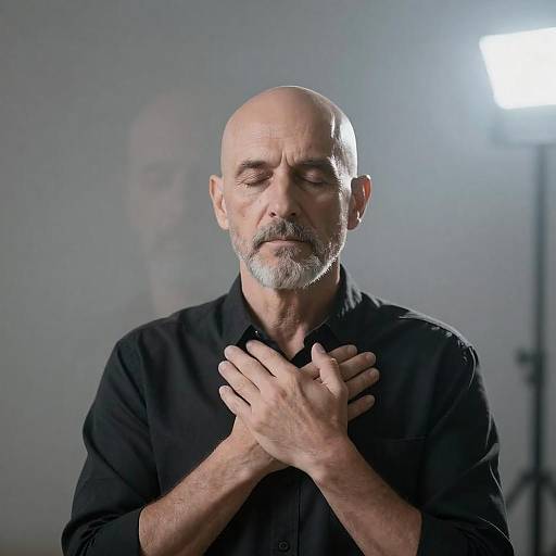 Double-Exposure Portrait of a Serene Man