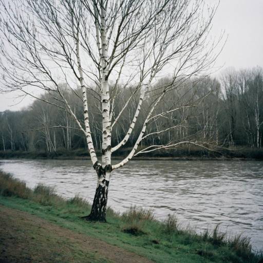 Silver Birch Tree by Riverside