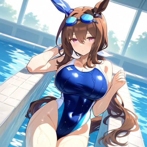 Vega in a Poolside Swimsuit