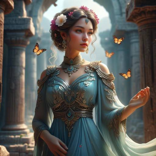 Enchanting Mage Portrait in Ancient Ruins