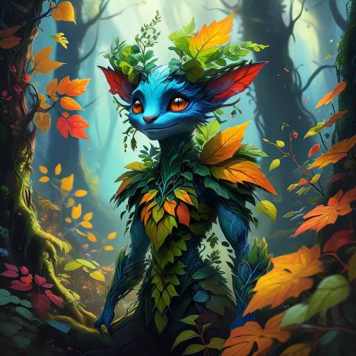Enchanting Plant Creature in Magical Forest