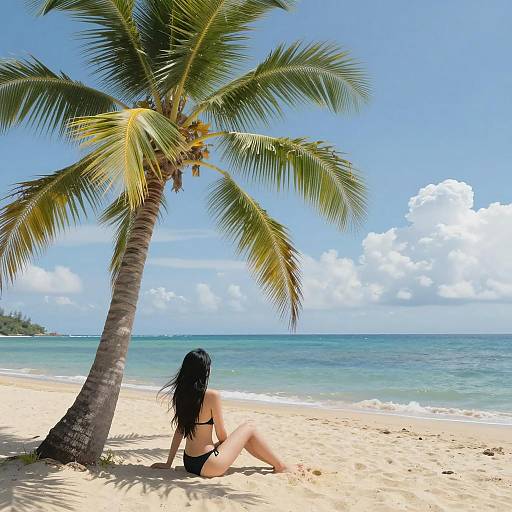 Girl Relaxing by the Beachside
