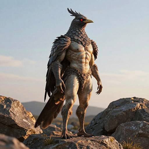 Half-Human Half-Bird Fantasy Creature