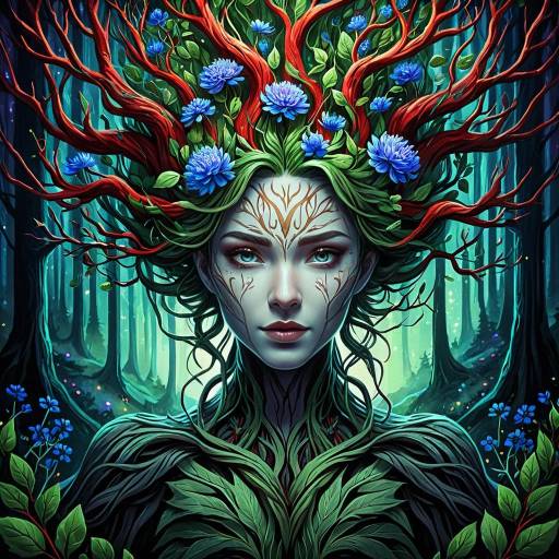 Mystical Tree Spirit Woman