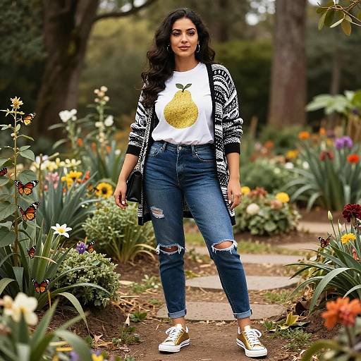 Pear-Shaped Woman in Casual Streetwear