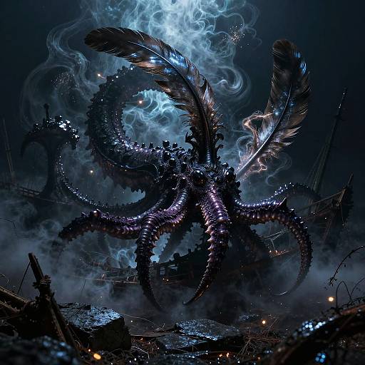 Velvet-Ink Kraken in Abyssal Wrecks