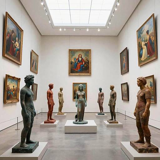 Futuristic AI Art Museum Scene