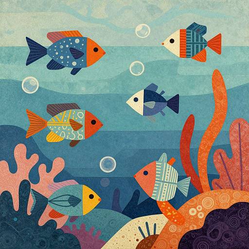 Maurice Noble Inspired Abstract Underwater