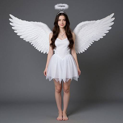 Realistic Angel Costume with Wings