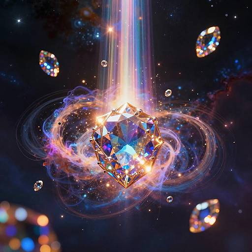 Radiant Floating Vance Gems in Space