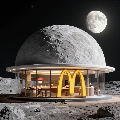 Futuristic McDonald's on the Moon