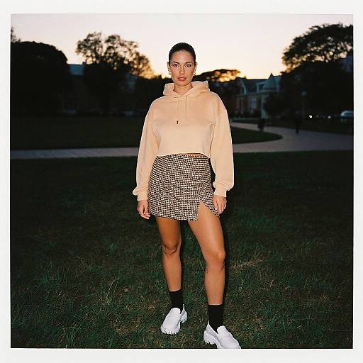 Lomography Style Woman in Park Sunset