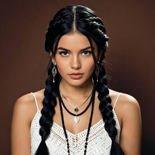Realistic Portrait of Girl with Braid Extensions