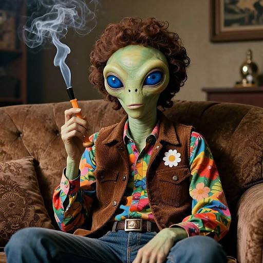 1970s Alien Vibes on Sofa