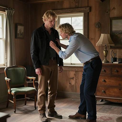 Intimate Moment in Rustic Setting