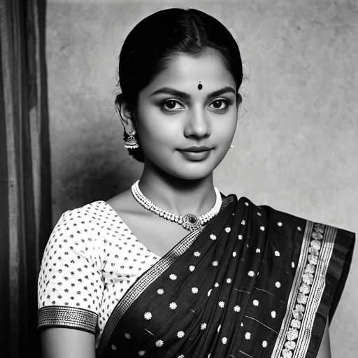 Young Indian Woman in Traditional Cotton Saree