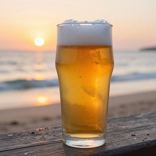 Blonde Beer at Sunset Beach Vibes