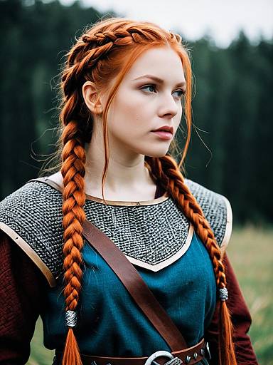 Viking Braids Woman Cosplay Portrait