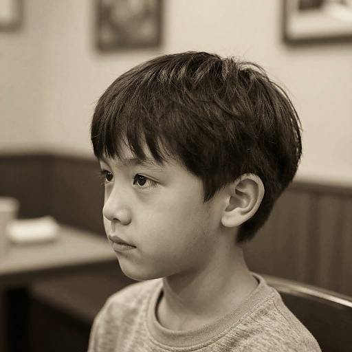 Vintage Bowl Haircut Boy Portrait