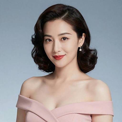 Vintage Glam Portrait with Pink Dress