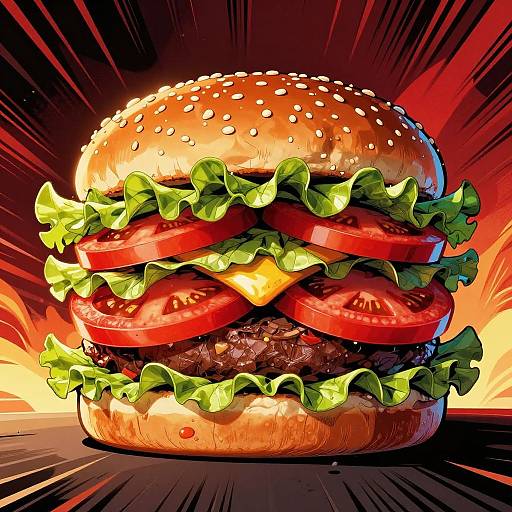 Mighty Superhero Burger Character