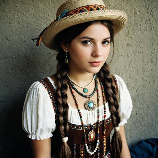 Young Woman in Traditional Gypsy Costume