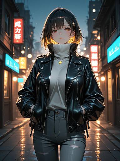 Edgy Fashion Portrait in City Alley