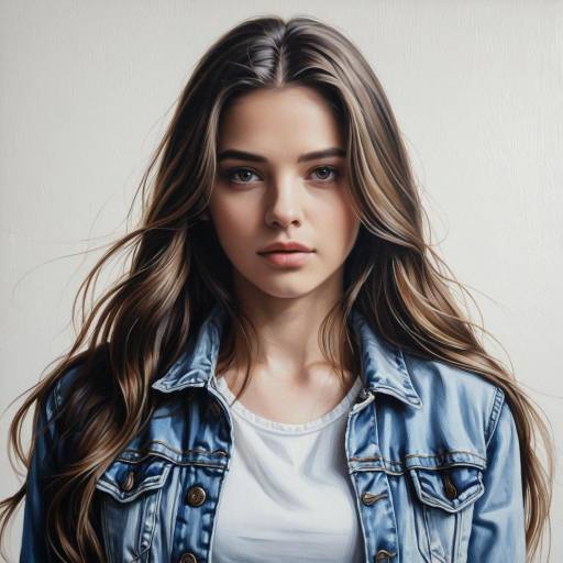 Portrait of Young Woman in Denim Jacket