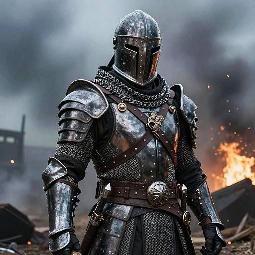 Modern Crusader Warrior in Dystopia