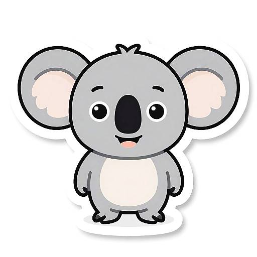 Cheerful Koala Cartoon Sticker