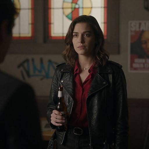 Moody Portrait of a Woman in Leather