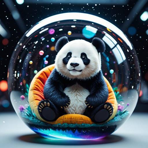 Psychedelic Panda in Space Sphere Art Psychedelic Panda in Space Sphere Art