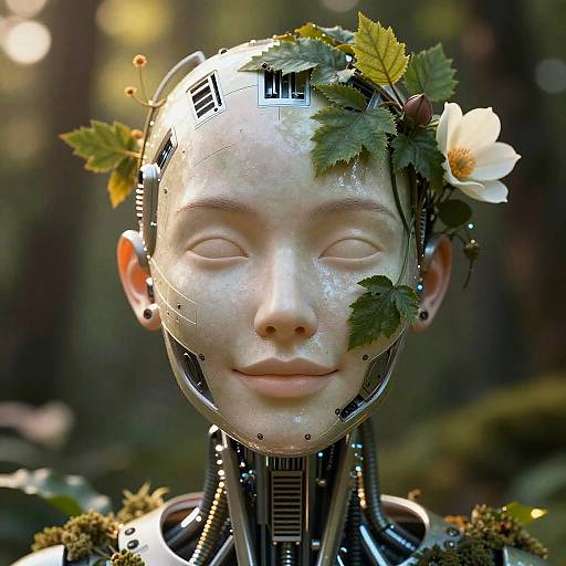 Cybernetic Nature Fusion Portrait