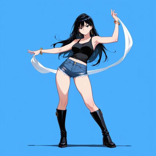 Graceful Dancer with Midnight Black Elegance Graceful Dancer with Midnight Black Elegance