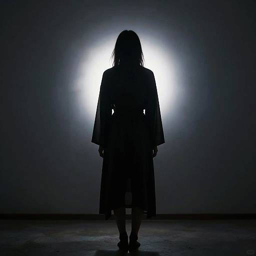 Shadowy Faceless Figure with Halo Effect