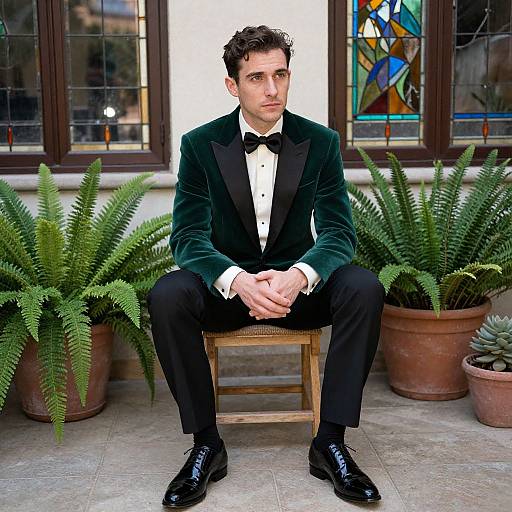 Man in Emerald Velvet Tuxedo