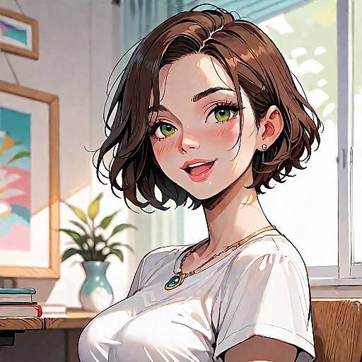 Detailed Anime Girl with Jewelry