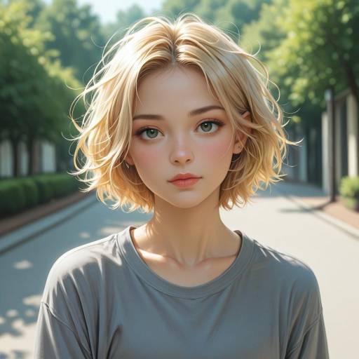 Realistic Portrait of a Blonde Boy