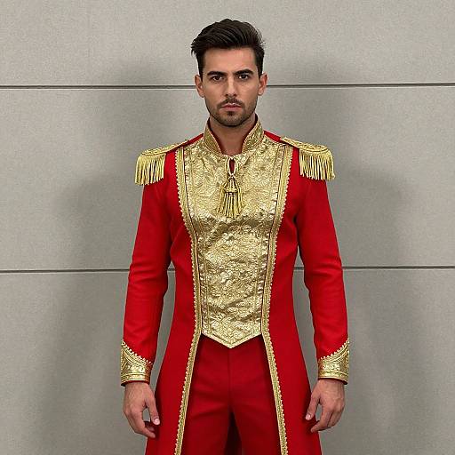 Man in Red and Gold Costume