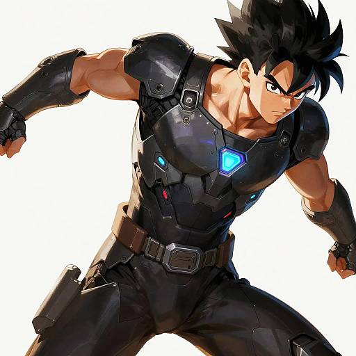 Futuristic Anime Character Action Pose