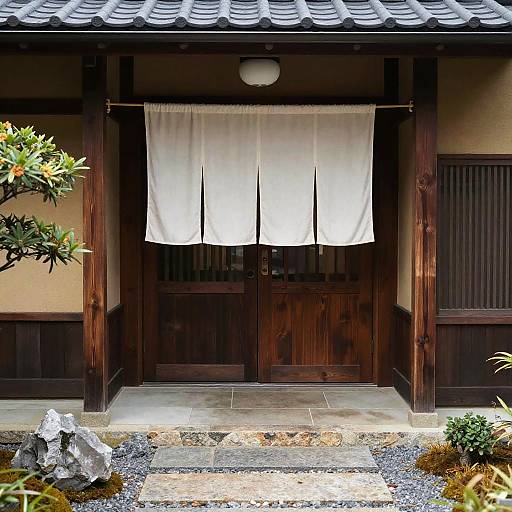Japanese Front Door with Zen Garden