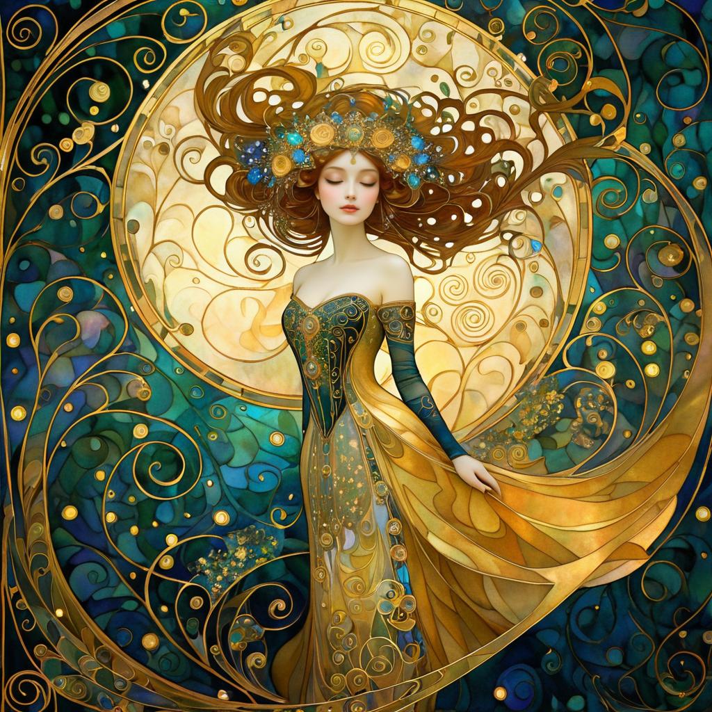 Whimsical Art Nouveau Fantasy by Klimt